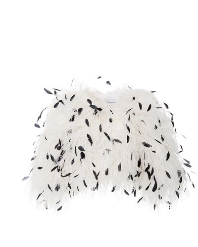 16Arlington Ostrich Feather Jacket - White