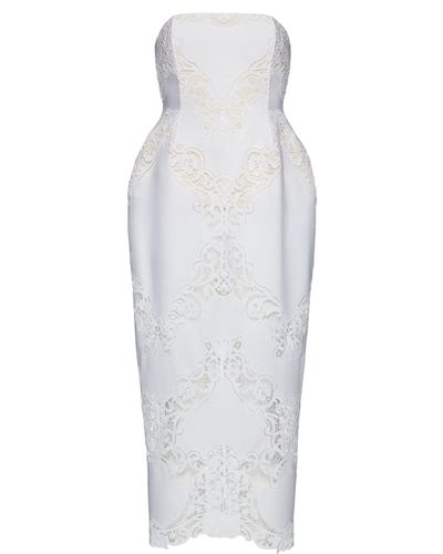 Magda Butrym Sculpted Embroidered Cotton Maxi Dress - White