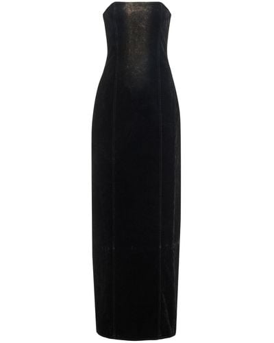 Ralph Lauren Elowynne Strapless Denim Gown - Black