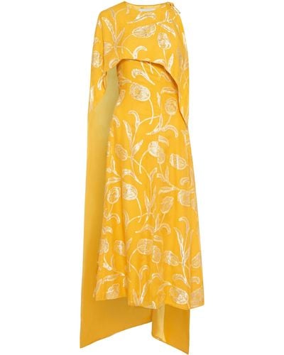 Markarian Yellow 'v' Ribbed Tube Skirt