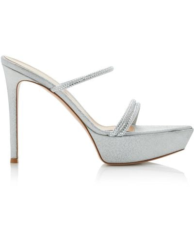 Gianvito Rossi Exclusive Cannes Leather Platform Sandals - White