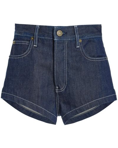 FRAME High-rise Denim Shorts - Blue
