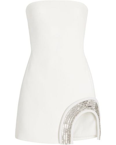 David Koma Crystal-embellished Cady Mini Dress - White