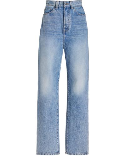 Khaite Albi Rigid High-rise Straight-leg Jeans - Blue