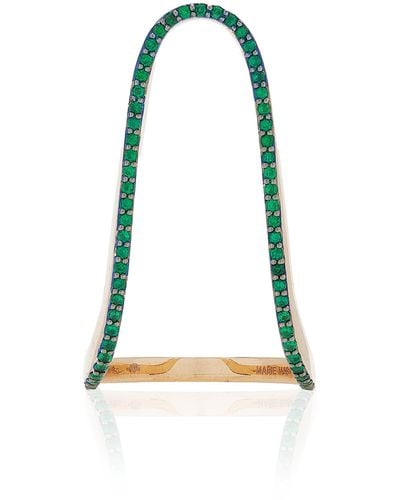 Marie Mas 18k White Gold Emerald Ring - Green