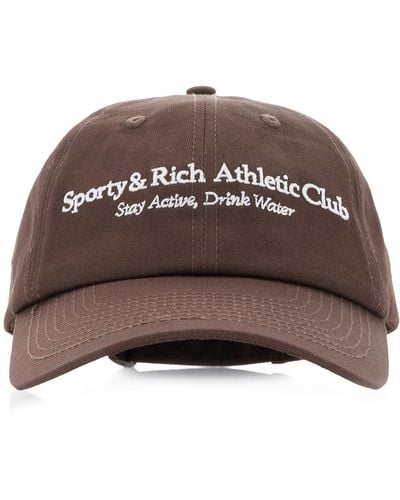 Sporty & Rich Athletic Club Cotton Baseball Cap - Brown