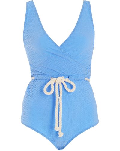 Lisa Marie Fernandez Yasmin Drawstring One-piece Swimsuit - Blue