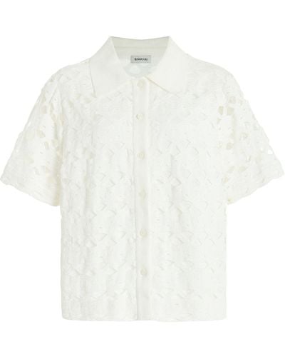 Jonathan Simkhai Brittney Broderie Anglaise Cotton Shirt - White