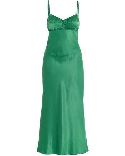 Anna October Waterlily Bustier-style Crepe Midi Dress - Green
