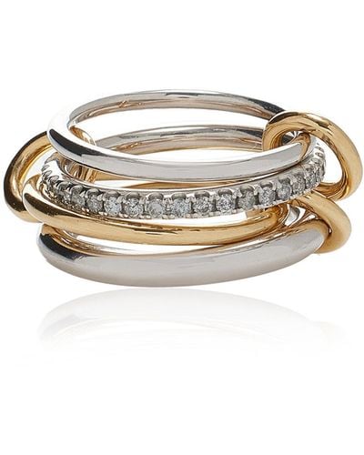 Spinelli Kilcollin Nimbus Sterling Silver, 18k Yellow Gold Diamond Ring - White