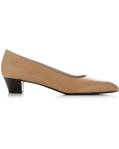 The Row Luisa Leather Court Shoes - Natural