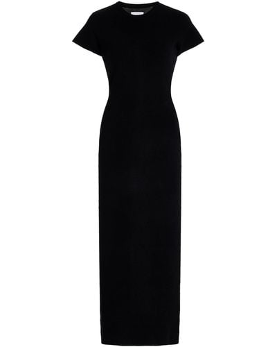 AEXAE Cashmere T-shirt Maxi Dress - Black