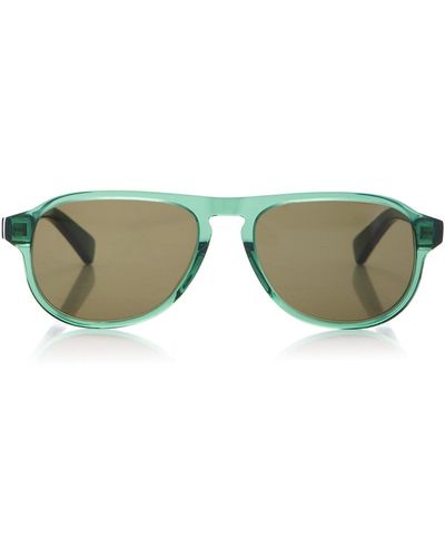 Bottega Veneta Aviator-frame Acetate Sunglasses - Green