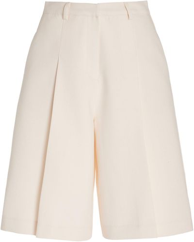 Frankie Shop Exclusive Pleated Suit Shorts - Natural