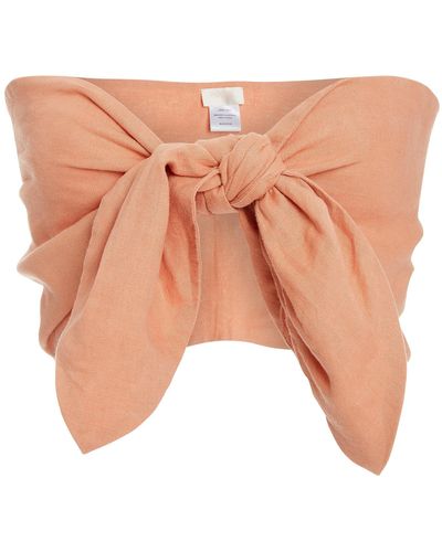Posse Exclusive Micky Knot-detailed Bandeau Top - Pink