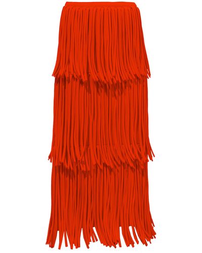 Proenza Schouler Low-rise Fringed Maxi Skirt - Orange
