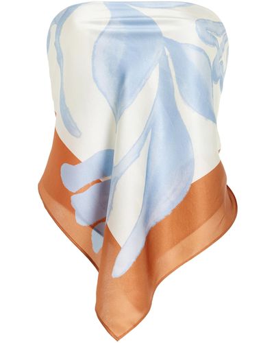 Sir. The Label Exclusive Adrianna Silk Scarf Top - Blue