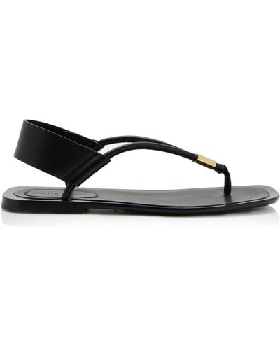 Khaite Devoe Leather Sandals - Black