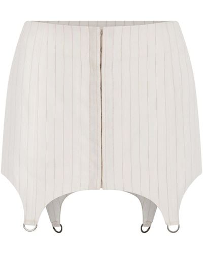 De La Vali Basque Garter-detailed Crepe Mini Skirt - White