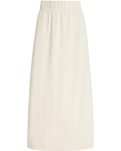 Les Tien Max Stretch Cotton-modal Maxi Skirt - White