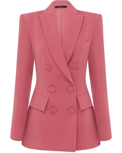 Alex Perry Double-breasted Crepe Blazer - Pink