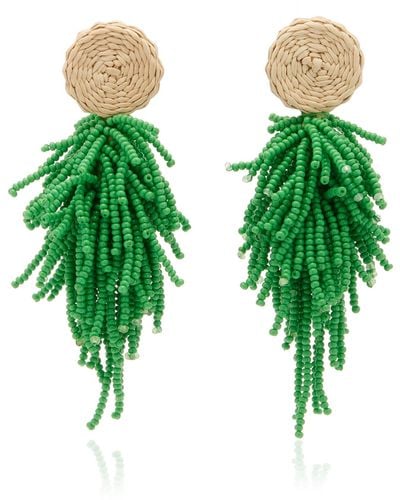Johanna Ortiz Glass Beaded Luxurious Experience Earrings - Green