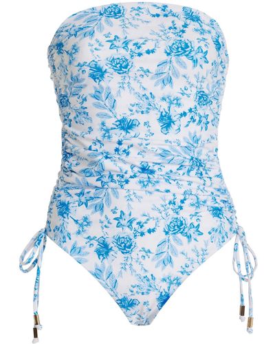 Juillet Exclusive Lennox Ruched Strapless One-piece Swimsuit - Blue