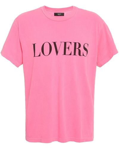 Amiri Lovers Cotton-jersey T-shirt - Pink