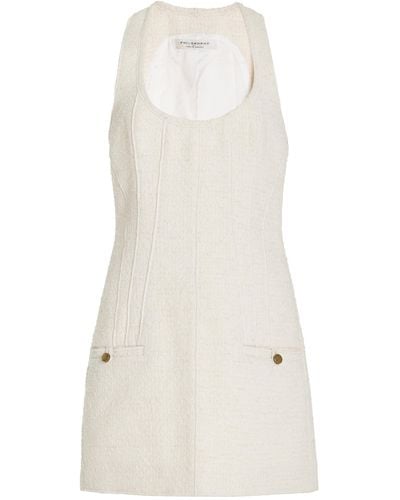 Philosophy Di Lorenzo Serafini Boucle-tweed Mini Dress - White