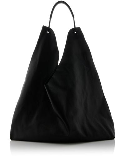 The Row Bindle 3 Leather Hobo Bag - Black