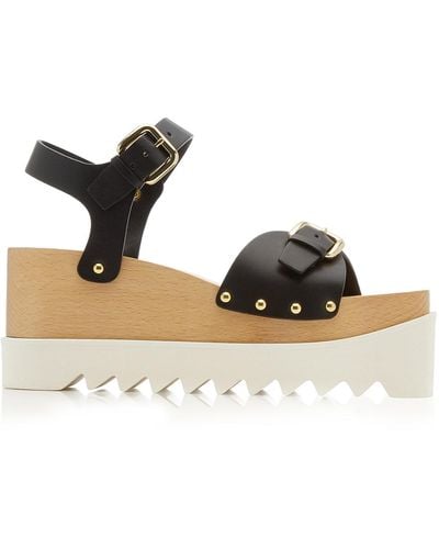 Stella McCartney Elyse Vegan Leather Platform Sandal - Black