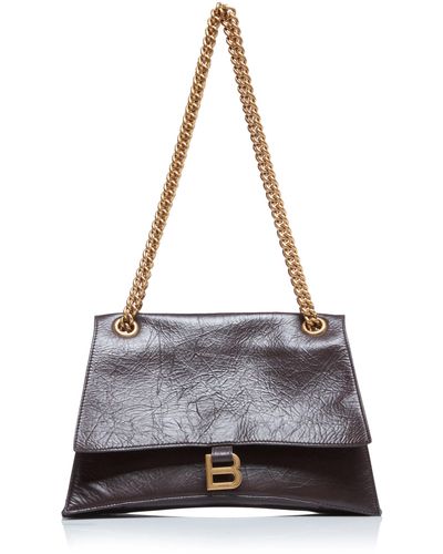 Balenciaga Crush Leather Chain Bag - Brown