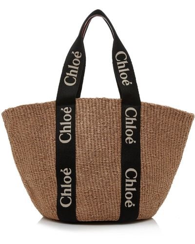 Chloé Woody Raffia Tote Bag - Natural