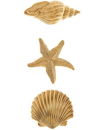 Lelet Serena Gold-tone Shell Clip Set - Metallic