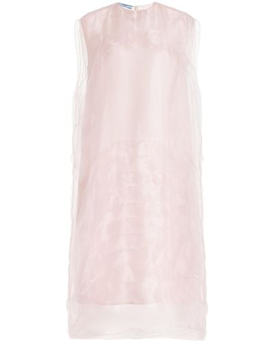 Prada Layered Silk Midi Dress - Pink
