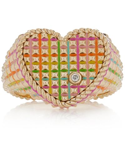 Yvonne Léon Rainbow Picotti 9k Yellow Gold Diamond Ring - Multicolour