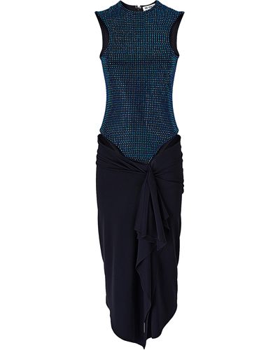 The Attico Mirna Ribbed Jersey Midi Dress - Blue