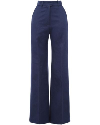 Martin Grant Sofia Cotton Wide Straight-leg Pants - Blue