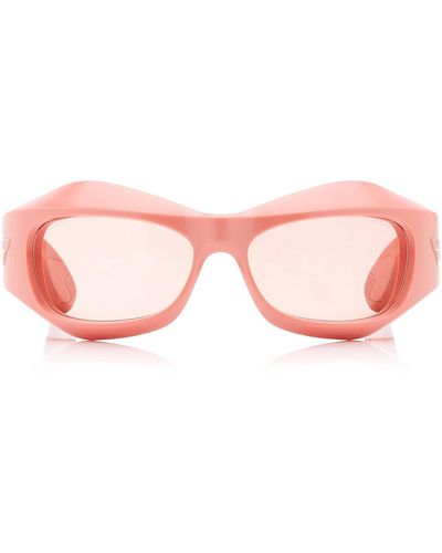 Bottega Veneta Exclusive Fashion Show Acetate Wrap-around Sunglasses - Pink