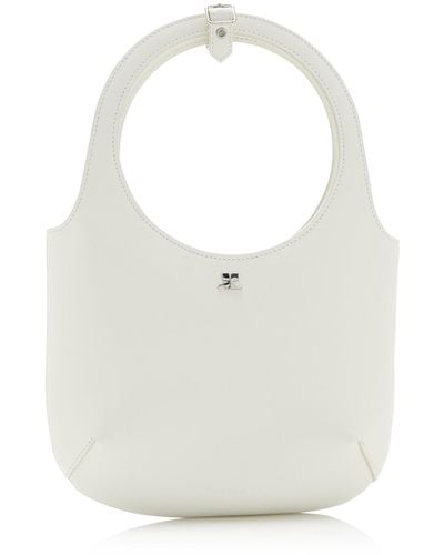 Courreges Holy Leather Top Handle Bag - White