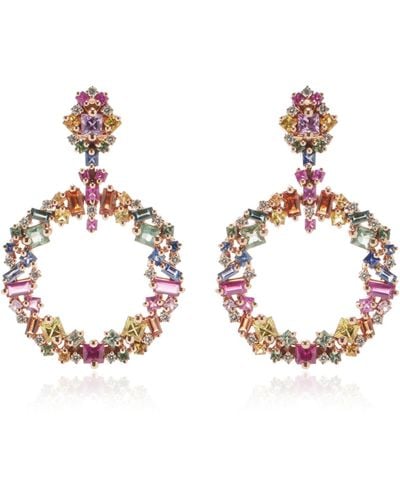 Suzanne Kalan La Fantaisie 18k Rose Gold Sapphire Earrings - Multicolor