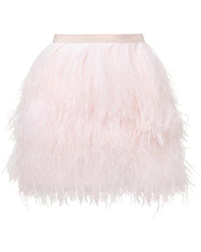 Brandon Maxwell The Feather Mini Skirt - Pink