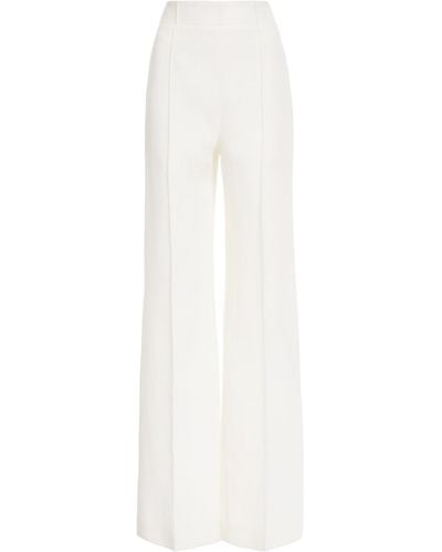 Chloé Wool-cashmere Straight-leg Trousers - White