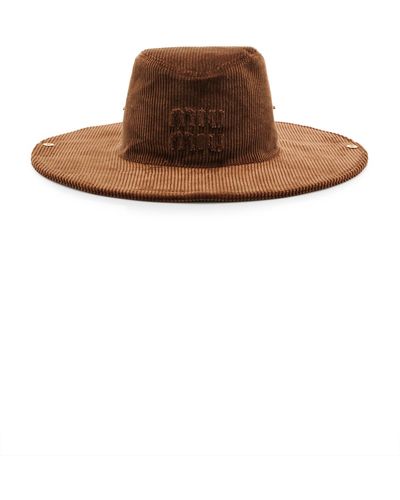 Miu Miu Corduroy Western Hat - Brown