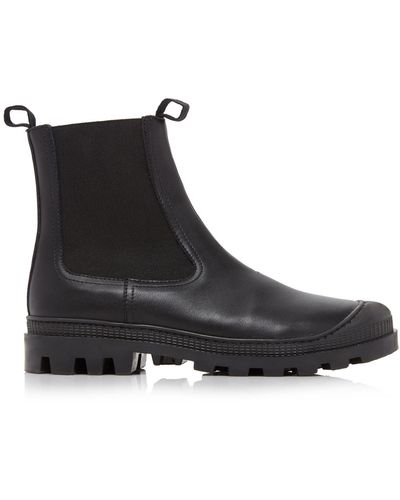Loewe Rubber-paneled Leather Chelsea Boots - Black