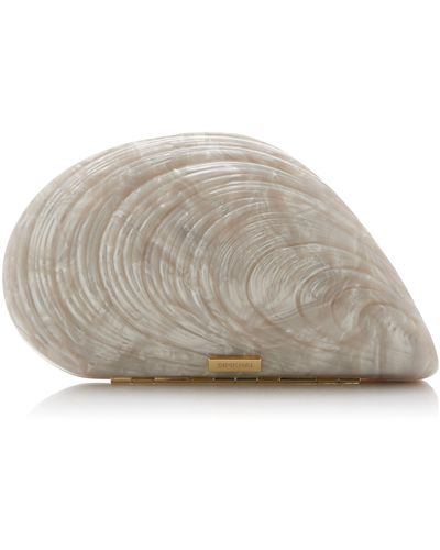 Jonathan Simkhai Bridget Acrylic Oyster Shell Clutch - Natural