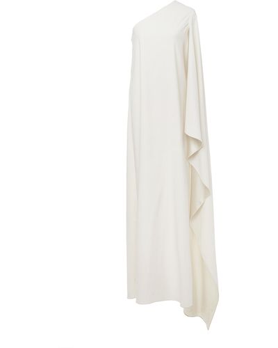 Rosetta Getty One Shoulder Cape Sleeve Gown - White