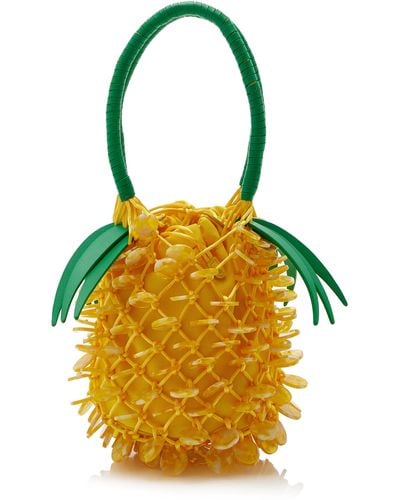 STAUD Pietro Beaded Pineapple Bag - Yellow