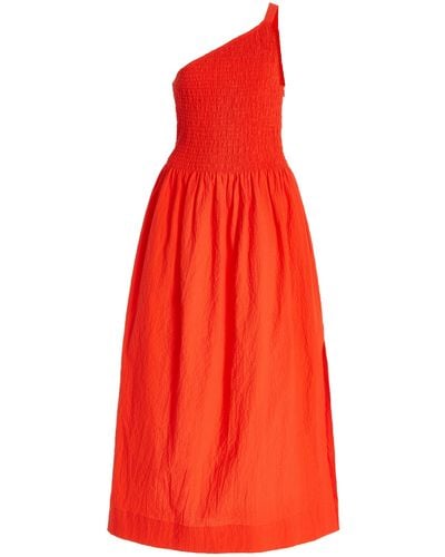 Three Graces London Isa One-shoulder Cotton Maxi Dress - Orange