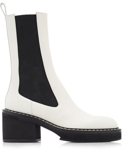 Khaite Calgary Leather Ankle Boots - White